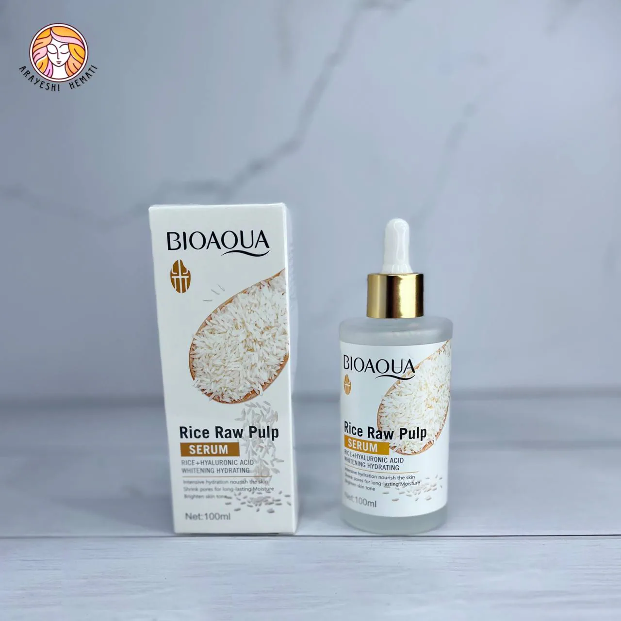 سرم آبرسان و روشن کننده برنج 100 میل بیواکوا Bioaqua