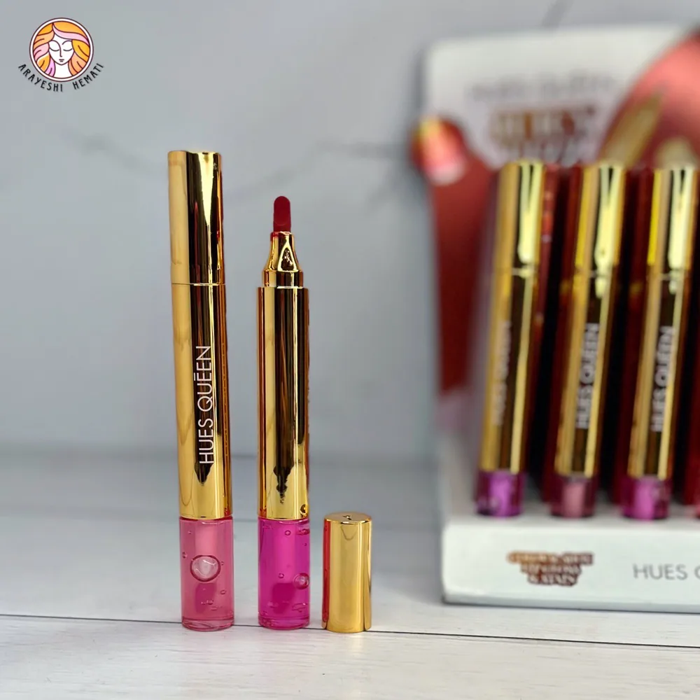 شیدینگ و برق لب دو طرفه HUES QUEEN -کد0104