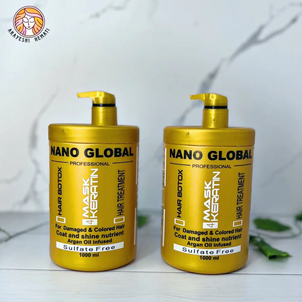 ماسک مو طلایی داخل حمام کراتین نانو گلوبال – NANO GLOBAL