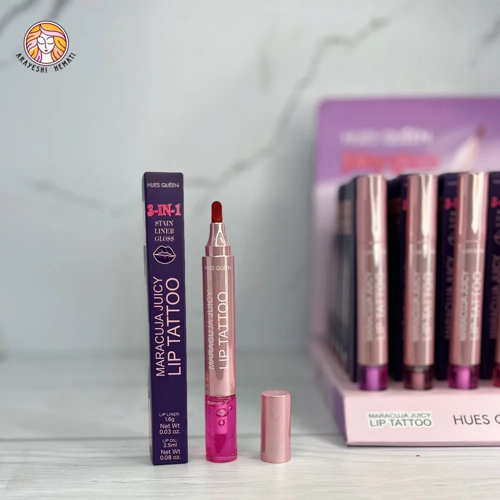 شیدینگ و برق لب دو طرفه HUES QUEEN-کد0103