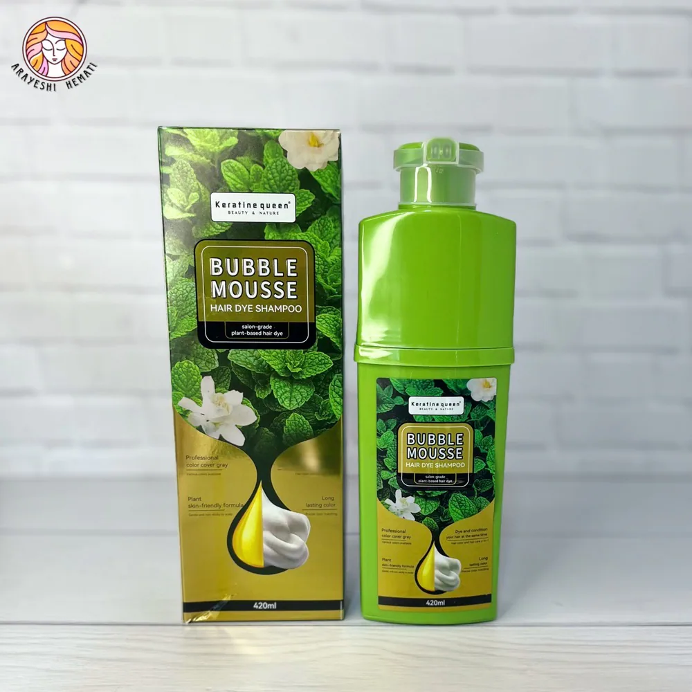 شامپو رنگ مشکی گیاهی بابل موس BUBBLE MOUSSE