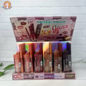 رژلب و خط لب دو قلو شکلاتی MEIKE GLAMOUR -کد 478