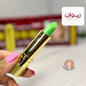 رژلب حرارتی مکه‌ای استیکی با محفظه طلایی نقش‌برجسته